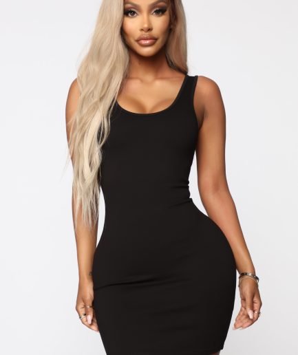 Body Sculpting Mini Dress - Black
